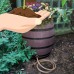 Rescue 50-Gallon Whiskey Rain Barrel with Black Bands – Includes Planter, Rain Water Diverter, Outlet Hose – Flatback Design – Gray   555990117